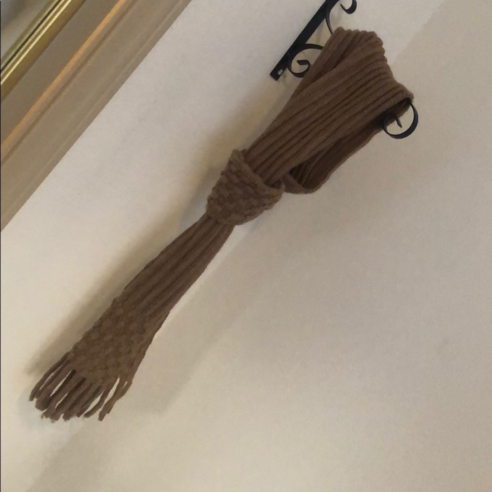 Beige Pull Trough Knit Scarf